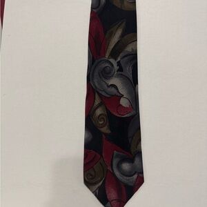 J. Garcia Elegant 100%Silk Black/Grey/Burgundy Tie